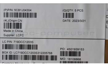 Lenovo 5CB1J04304 Tastatur inkl. Topcase spanisch L82TF RGBOG