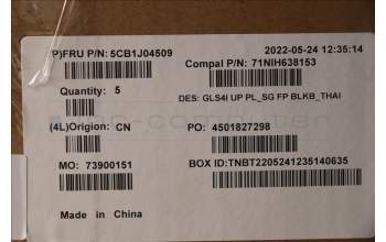 Lenovo 5CB1J04509 Tastatur inkl. TopcaseASM_THAI C82SD PLSG FPBL