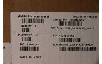 Lenovo 5CB1J08538 Tastatur inkl. TopcaseASM_NORDICC82SD ALSGFPBL