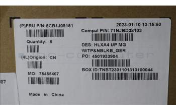 Lenovo 5CB1J09151 Tastatur inkl. Topcase deutsch C21DH MGNBL