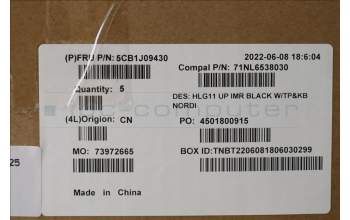 Lenovo 5CB1J09430 Tastatur inkl. Topcase ASM_NORDIC C 82SA BLA