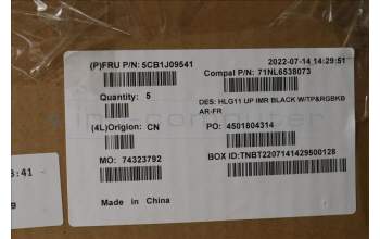 Lenovo 5CB1J09541 Tastatur inkl. TopcaseASM_FRA/ARA C82SARGB BLA