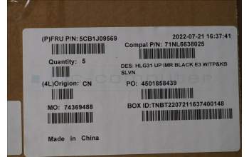 Lenovo 5CB1J09569 Tastatur inkl. TopcaseASM_SLV C82SA E3 BLA