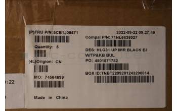 Lenovo 5CB1J09571 Tastatur inkl. TopcaseASM_BUL C82SA E3 BLA