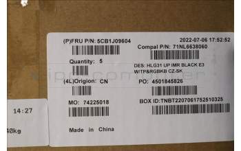 Lenovo 5CB1J09604 Tastatur inkl. TopcaseASMCZE/SLK C82SARGBE3BLA