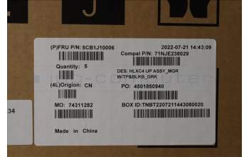 Lenovo 5CB1J10006 Tastatur inkl. Topcase ASM_GRE C 21DM BLKB N