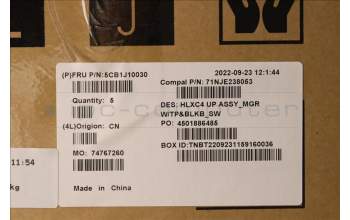 Lenovo 5CB1J10030 Tastatur inkl. Topcase schweiz C 21DM BLKB N