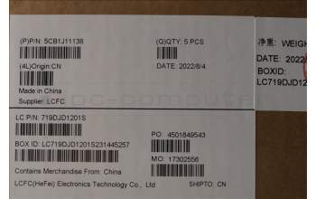 Lenovo 5CB1J11138 Tastatur inkl. Topcase ASM_UK L82QF NFPSG