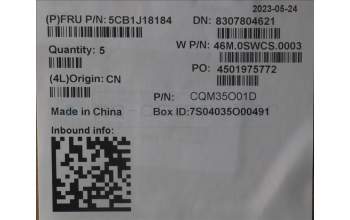 Lenovo 5CB1J18184 COVER FRU C COVER ASM WFC BLACK 500WG4