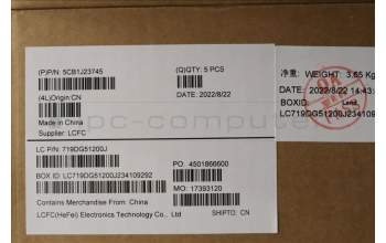 Lenovo 5CB1J23745 C-Abdeckung mit Tastatur, Skandinavien, Mineralgrau