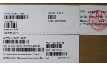 Lenovo 5CB1J31365 Tastatur inkl. Topcase ASM_JPN L82U9 CLGY