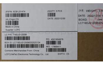 Lenovo 5CB1J31474 Tastatur inkl. Topcase ASM_RUS L82UG OG_RGB