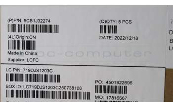 Lenovo 5CB1J32274 Tastatur inkl. Topcase ASM_UK L82UG SG_RGB