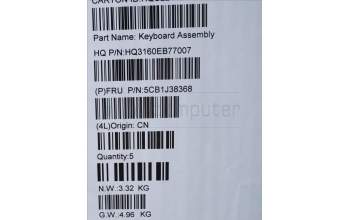 Lenovo 5CB1J38368 Tastatur inkl. Topcase ASM_ILD H21EL STGY_8HD