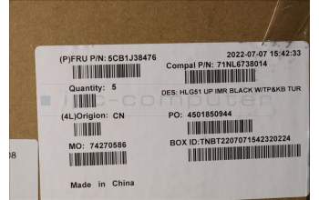 Lenovo 5CB1J38476 Tastatur inkl. Topcase ASM_TUR C 82SC BLA