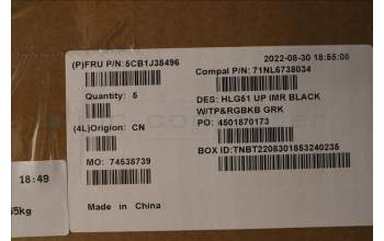 Lenovo 5CB1J38496 Tastatur inkl. Topcase ASM_GRE C82SCRGB BLA