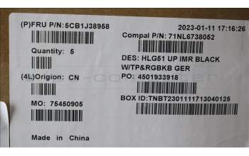 Lenovo 5CB1J38958 Tastatur inkl. Topcase ASM_GER C82SCRGB BLA