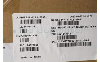 Lenovo 5CB1J38981 Tastatur inkl. Topcase ASM_UK C 82SB BLA