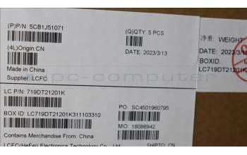 Lenovo 5CB1J51071 C-Cover with keyboard,UK English,Storm Grey