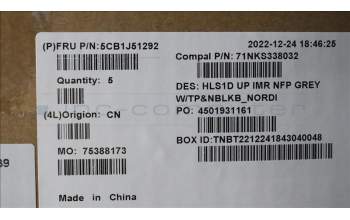 Lenovo 5CB1J51292 Tastatur inkl. TopcaseASM_NORDIC C82VG NFP CG