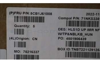 Lenovo 5CB1J61008 Tastatur inkl. TopcaseASM_HUN C82VG NFP AB