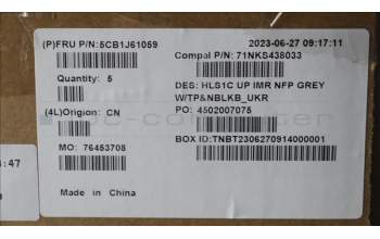 Lenovo 5CB1J61059 Tastatur inkl. TopcaseASM_UKR C82VF NFP CG