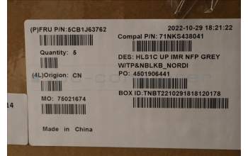 Lenovo 5CB1J63762 Tastatur inkl. TopcaseASM_NORDIC C82VF NFP CG