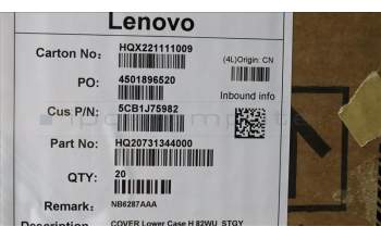 Lenovo 5CB1J75982 COVER Lower Case H 82WU_STGY