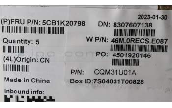 Lenovo 5CB1K20798 Tastatur inkl. Topcase deutsch W82XX AG BL