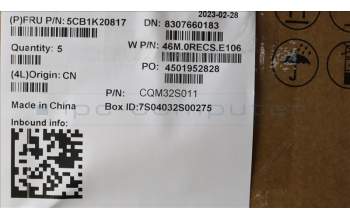 Lenovo 5CB1K20817 Tastatur inkl. Topcase ASM_UK W82XX AG