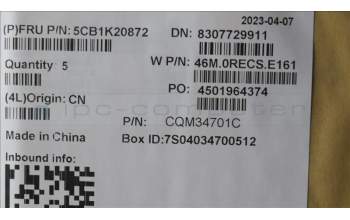 Lenovo 5CB1K20872 Tastatur inkl. Topcase schweiz W82XX SB BL