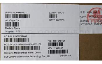 Lenovo 5CB1K62527 Tastatur inkl. Topcase ASM_ENG L83AY MW