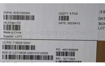 Lenovo 5CB1K62540 Tastatur inkl. Topcase ASM_KOR L83AY MW