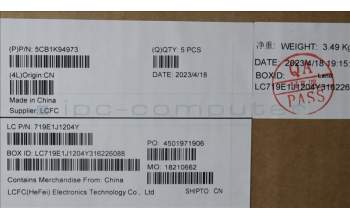 Lenovo 5CB1K94973 Tastatur inkl. Topcase ASM_ENG L82XB AG NBL