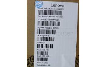 Lenovo 5CB1K97061 Tastatur inkl. Topcase spanisch H83ALARGY