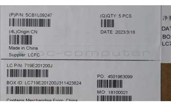 Lenovo 5CB1L09247 Tastatur inkl. Topcase ASM_CZE/SLK L82YU BK