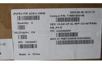 Lenovo 5CB1L10840 Tastatur inkl. Topcase_ARA C82XD NFP CG BL AL