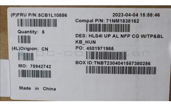 Lenovo 5CB1L10856 Tastatur inkl. Topcase_HUN C82XD NFP CG BL AL