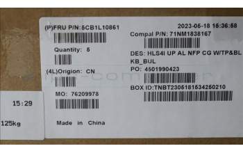 Lenovo 5CB1L10861 Tastatur inkl. Topcase_BUL C82XD NFP CG BL AL