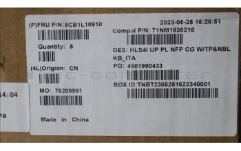 Lenovo 5CB1L10910 Tastatur inkl. Topcase_ITA C82XD NFP CG NBL PL