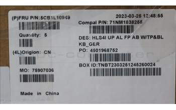 Lenovo 5CB1L10949 Tastatur inkl. Topcase_GER C82XD FP AB BL AL