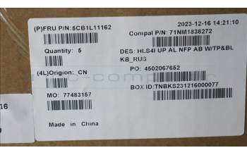 Lenovo 5CB1L11162 Tastatur inkl. Topcase_RUS C82XD NFP AB BL AL