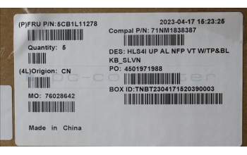 Lenovo 5CB1L11278 Tastatur inkl. Topcase_SLV C82XD NFP VT BL AL