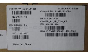 Lenovo 5CB1L11335 LCD Cover W/Ant C82XF T26IR AL AB