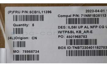 Lenovo 5CB1L11396 Tastatur inkl. Topcase_ARA C82XF NFP CG BL AL