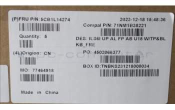 Lenovo 5CB1L14274 Tastatur inkl. Topcase_FRA C82XF FP AB BL AL