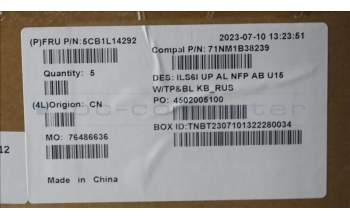 Lenovo 5CB1L14292 Tastatur inkl. Topcase_RUS C82XF NFP AB BL AL