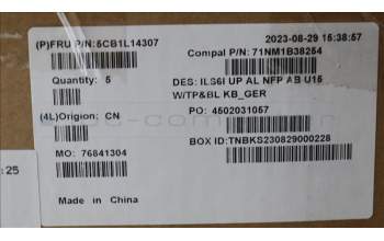 Lenovo 5CB1L14307 Tastatur inkl. Topcase_GER C82XF NFP AB BL AL