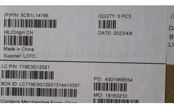 Lenovo 5CB1L14796 Tastatur inkl. Topcase ASM_HUN L82XR FP AG BL