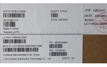 Lenovo 5CB1L15008 C-Cover with keyboard, German, Arctic Grey, Non-Backlight, Non-Fingerprint, UK